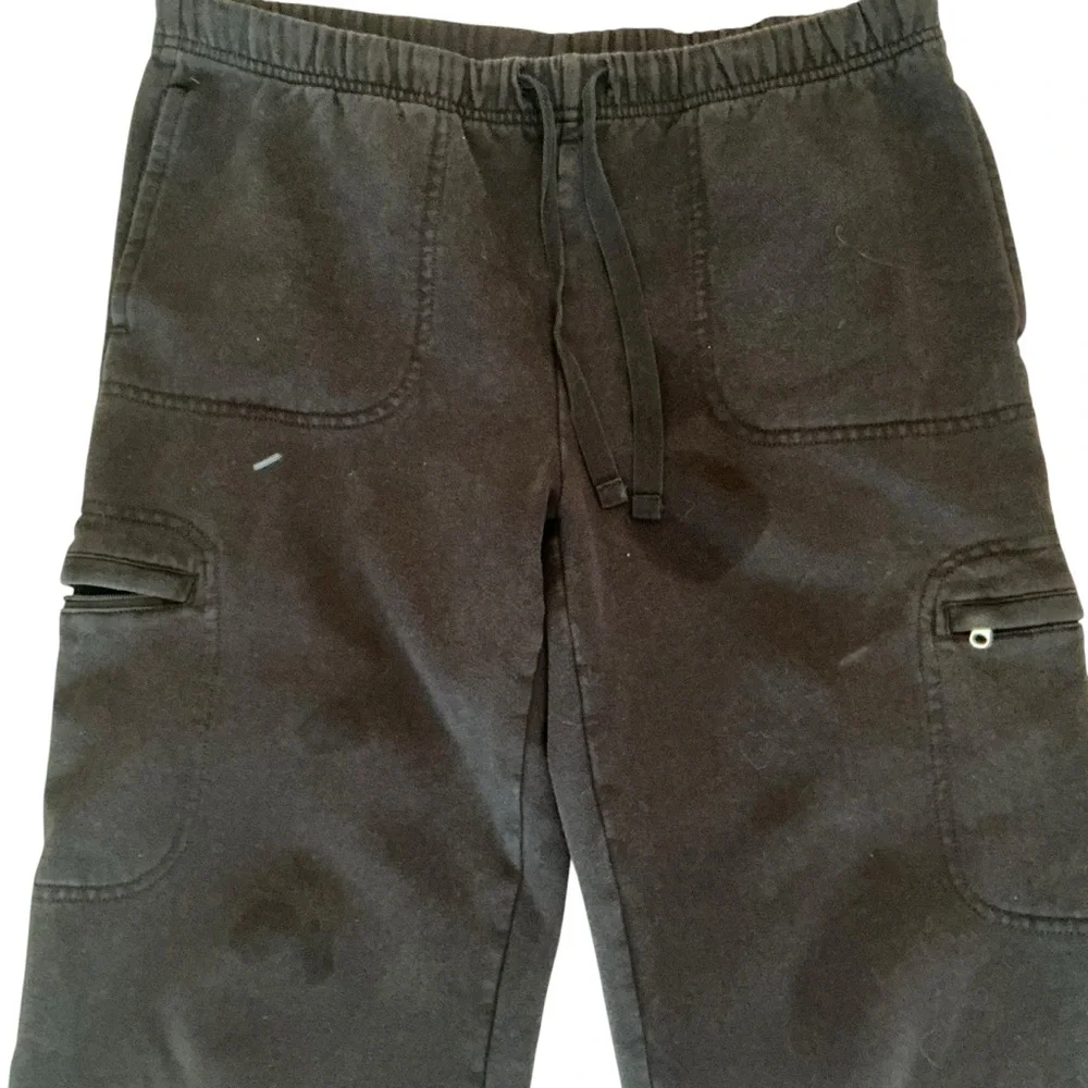Gap women’s stretch sweatpants athletic black zip pockets drawstring size small